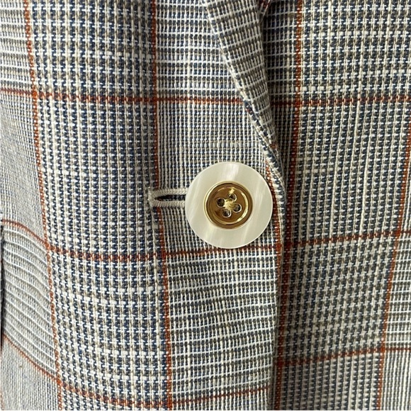 $698 Veronica Beard Schoolboy Dickey Jacket Blazer Plaid pearlized buttons sz 8 - Picture 7 of 15